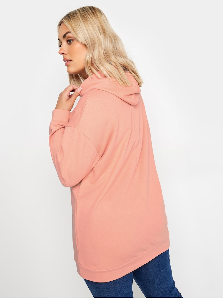 Yours Curve Pink 'Paris' Sequin Embellished Hoodie - Image 3 of 5