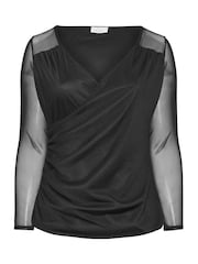 Yours Curve Black London Mesh Top - Image 5 of 5