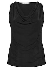 Yours Curve Black YOURS LONDON  Metallic Cowl Neck Top - Image 5 of 5