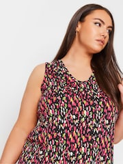 Yours Curve Black Print Swing Vest Top - Image 4 of 5