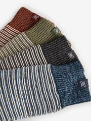 Blue/Black/Green 4 Pack Textured Stripe Heavyweight Socks - Image 2 of 7
