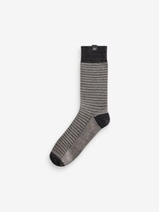 Blue/Black/Green 4 Pack Textured Stripe Heavyweight Socks - Image 4 of 7