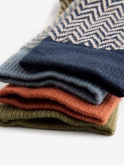 Blue/Orange 4 Pack Herringbone Heavyweight Socks - Image 7 of 7
