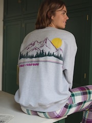 Grey/Purple Mountain Sweat and Flannel Pyjamas - Image 1 of 11