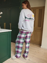 Grey/Purple Mountain Sweat and Flannel Pyjamas - Image 3 of 11