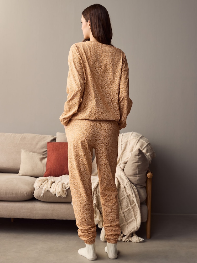 Ochre Yellow Spot 100% Cotton Long Sleeve Pyjamas - Image 3 of 9