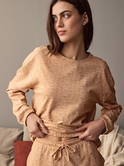 Ochre Yellow Spot 100% Cotton Long Sleeve Pyjamas - Image 4 of 9