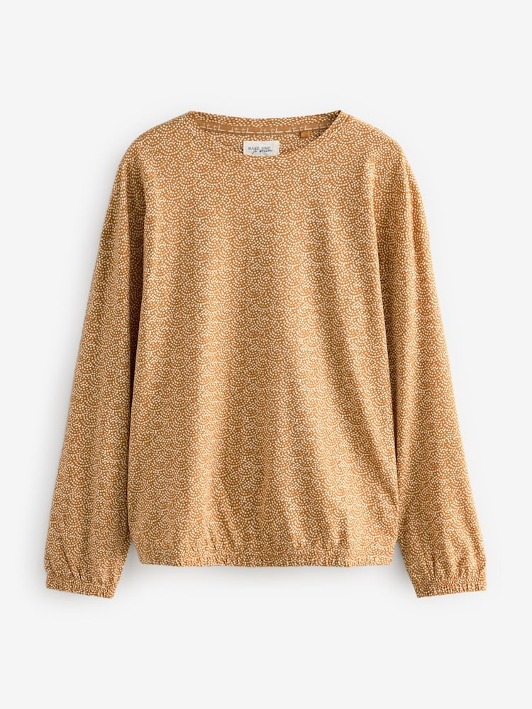 Ochre Yellow Spot 100% Cotton Long Sleeve Pyjamas - Image 6 of 9
