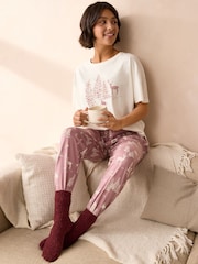 Pink Forest 100% Cotton Short Sleeve Pyjamas - Image 1 of 8