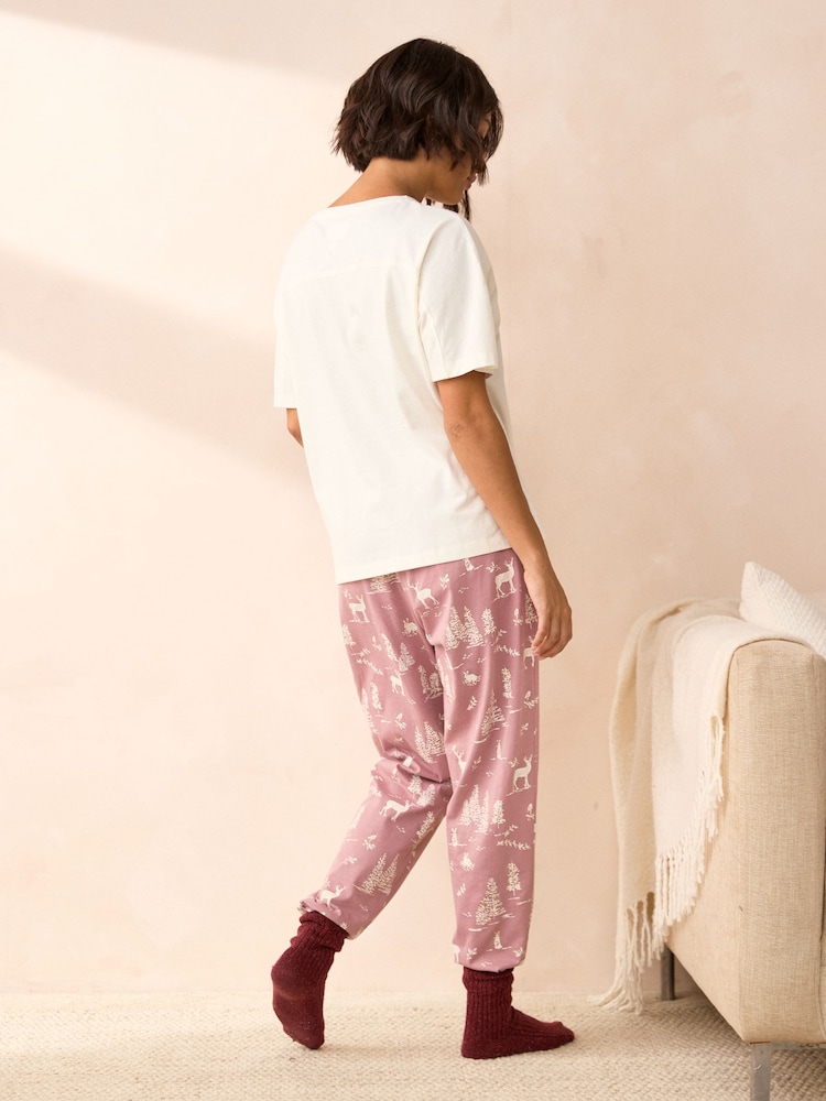 Pink Forest 100% Cotton Short Sleeve Pyjamas - Image 2 of 8