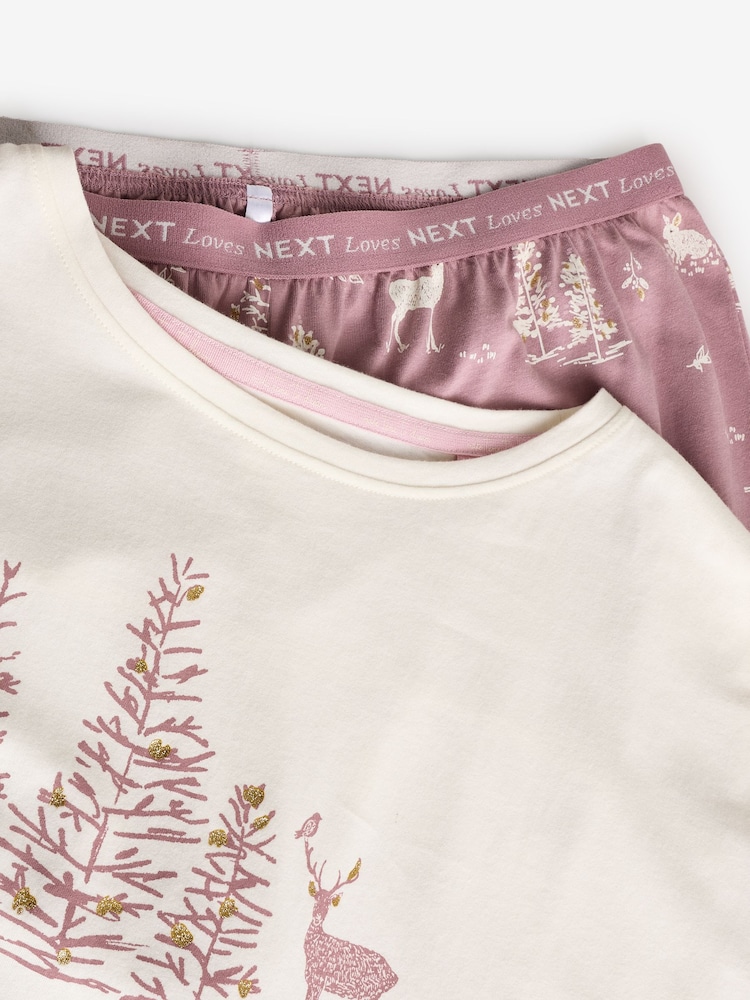 Pink Forest 100% Cotton Short Sleeve Pyjamas - Image 8 of 8