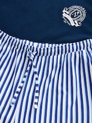 Navy Blue Stripe 100% Cotton Short Sleeve Pyjamas - Image 7 of 11