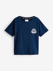 Navy Blue Stripe 100% Cotton Short Sleeve Pyjamas - Image 9 of 11