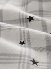 Grey Star Check 100% Cotton Pointelle and Flannel Pyjamas - Image 13 of 13