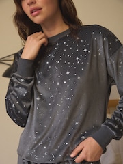 Charcoal Grey Star Supersoft Long Sleeve Pyjamas - Image 5 of 11