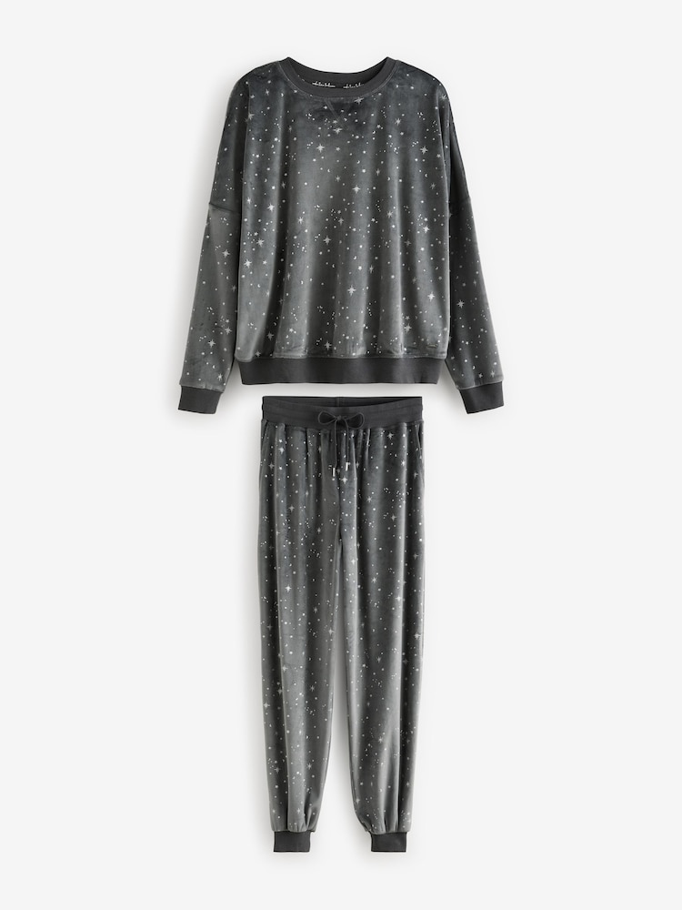 Charcoal Grey Star Supersoft Long Sleeve Pyjamas - Image 7 of 11