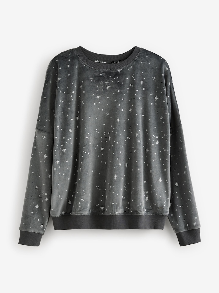 Charcoal Grey Star Supersoft Long Sleeve Pyjamas - Image 9 of 11