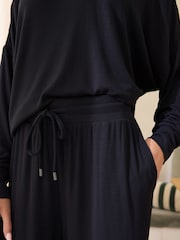 Black Ribbed Long Sleeve Pyjamas - Image 5 of 10