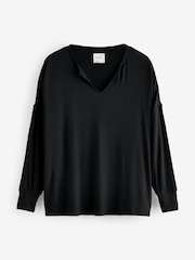 Black Ribbed Long Sleeve Pyjamas - Image 7 of 10