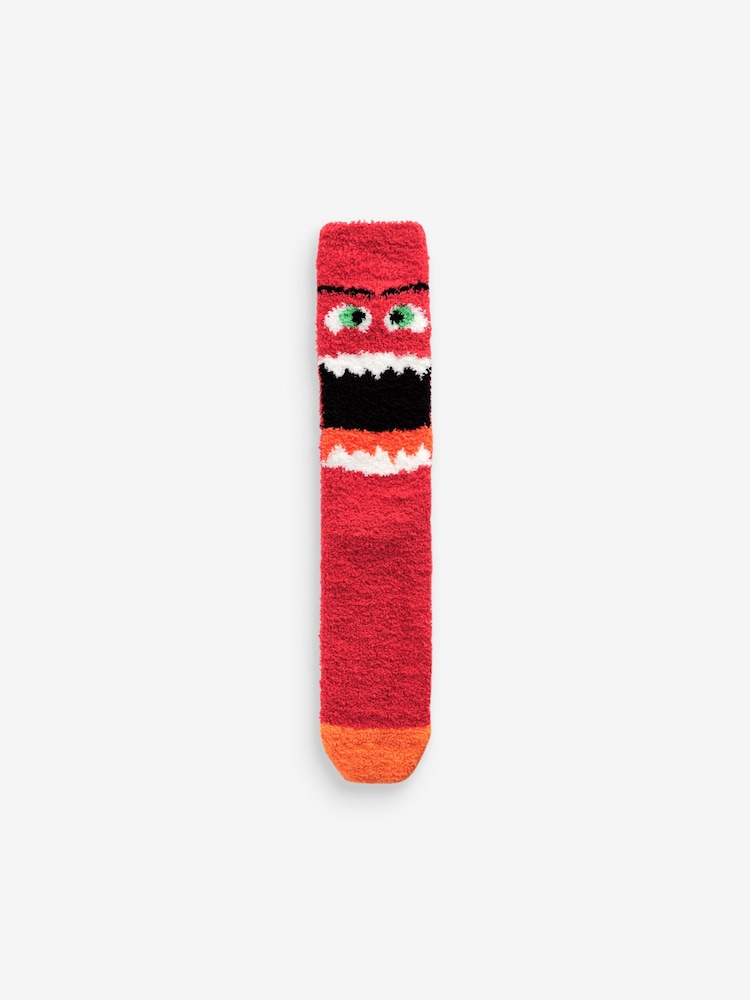 Red/Blue Pattern Cosy Bed Socks 2 Pack - Image 2 of 6