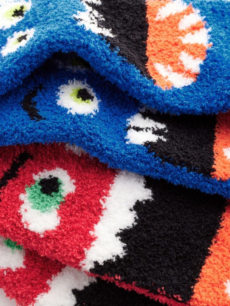 Red/Blue Pattern Cosy Bed Socks 2 Pack - Image 6 of 6