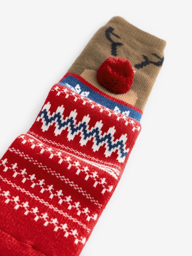 Красный/коричневый - Christmas Rudolph Slipper Socks 1 Pack - Изображение 5 из 5 Красный/коричневый - Christmas Rudolph Slipper Socks 1 Pack - Изображение 5 из 5