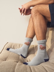 Navy/Grey 2 Pack Christmas Hamish Heavyweight Socks - Image 2 of 6
