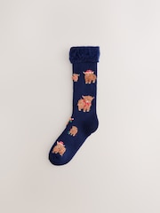 Navy/Grey 2 Pack Christmas Hamish Heavyweight Socks - Image 3 of 6