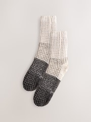 Charcoal Grey Knitted Slipper Socks 1 Pack - Image 2 of 5