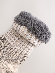 Charcoal Grey Knitted Slipper Socks 1 Pack - Image 3 of 5
