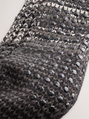 Charcoal Grey Knitted Slipper Socks 1 Pack - Image 4 of 5
