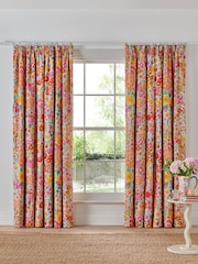 Lucy Tiffney Floral Pencil Pleat Campion Blackout Lined Curtains - Image 1 of 3