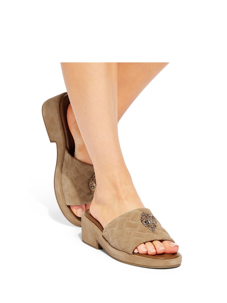 Kurt Geiger London Cream Kensington Flatform Mules Sandals - Image 1 of 5 Kurt Geiger London Cream Kensington Flatform Mules Sandals - Image 1 of 5