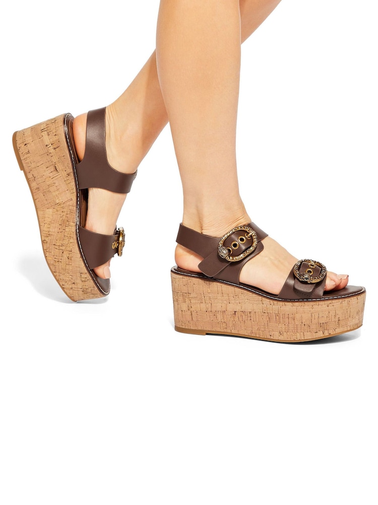 Kurt Geiger London Natural Mayfair Flatform Sandals - Image 1 of 1