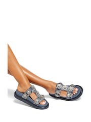 Kurt Geiger London Gold Orson Crystal Sandals - Image 1 of 5