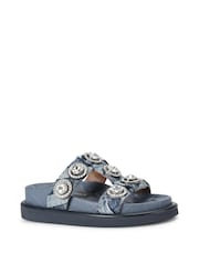 Kurt Geiger London Gold Orson Crystal Sandals - Image 3 of 5