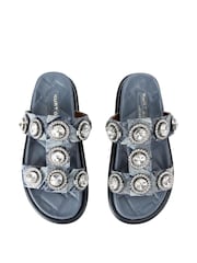 Kurt Geiger London Gold Orson Crystal Sandals - Image 5 of 5
