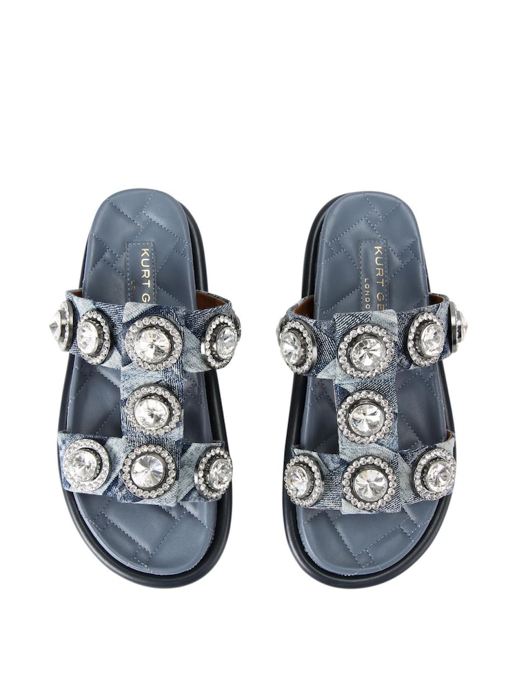 Kurt Geiger London Gold Orson Crystal Sandals - Image 5 of 5