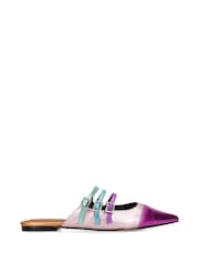 Kurt Geiger London Pink Pierra Flat Open Back Slip On Shoes - Image 1 of 5