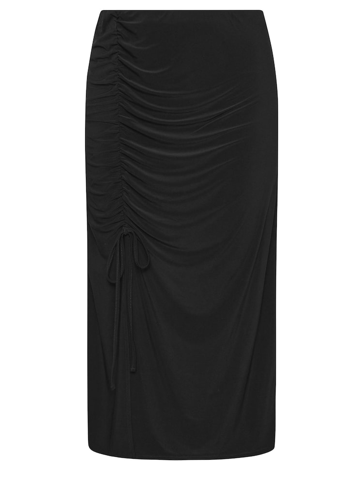 Yours Curve Black Ruched Skirt - Image 5 of 5