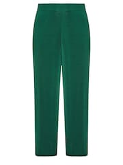Yours Curve Green Slinky Wide Leg Trousers - Image 6 of 6