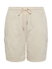 Yours Curve Natural Charcoal Grey Cargo Jogger Shorts - Image 5 of 5