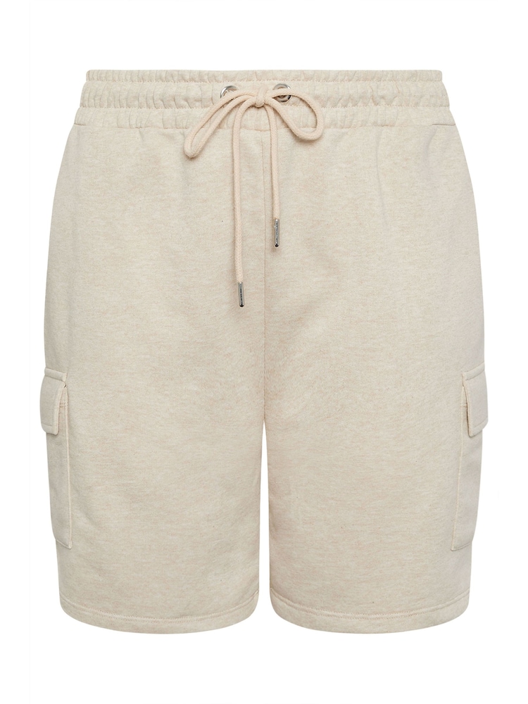Yours Curve Natural Charcoal Grey Cargo Jogger Shorts - Image 5 of 5