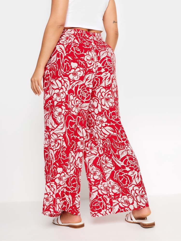 Pantalones arrugados con cordón ajustable y estampado floral de Yours Curve - Imagen 2 de 5 Pantalones arrugados con cordón ajustable y estampado floral de Yours Curve - Imagen 2 de 5