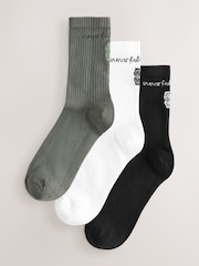 Never Fully Dressed Multi Cotton Blend Sport Socks 3 Pack - Image 1 of 7