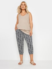 Yours Curve Blue Cropped Harem Joggers - Image 2 of 5