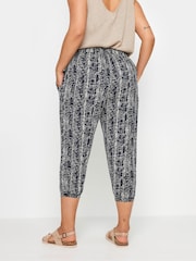 Yours Curve Blue Cropped Harem Joggers - Image 3 of 5
