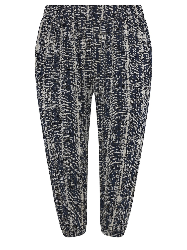 Yours Curve Blue Cropped Harem Joggers - Image 5 of 5