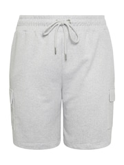 Yours Curve Grey Chrome Charcoal Grey Cargo Jogger Shorts - Image 5 of 5