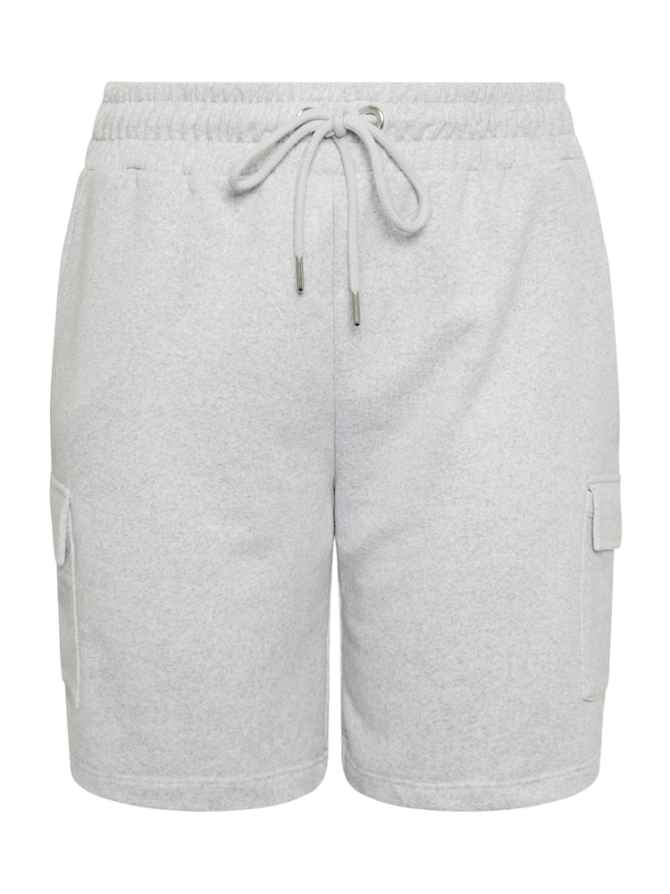 Yours Curve Grey Chrome Charcoal Grey Cargo Jogger Shorts - Image 5 of 5